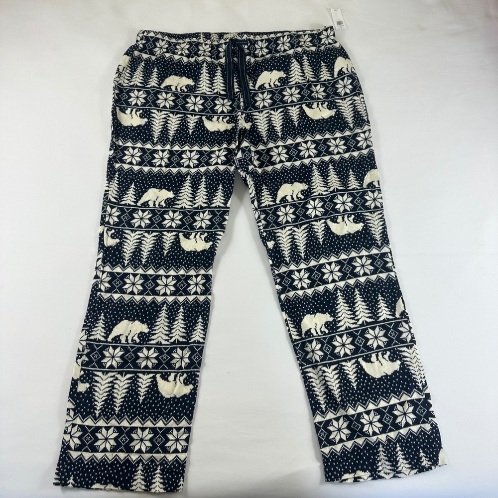 Old Navy Mens Pajama Pants Fair Isle Bear‎ Tree Print Lounge Sleep XL